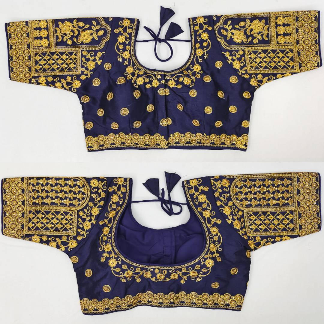 Phantom Silk Zari Embroidered Stitched Blouses